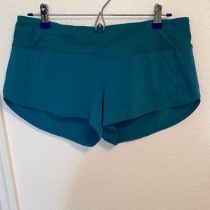 Teal lululemon Speed up shorts